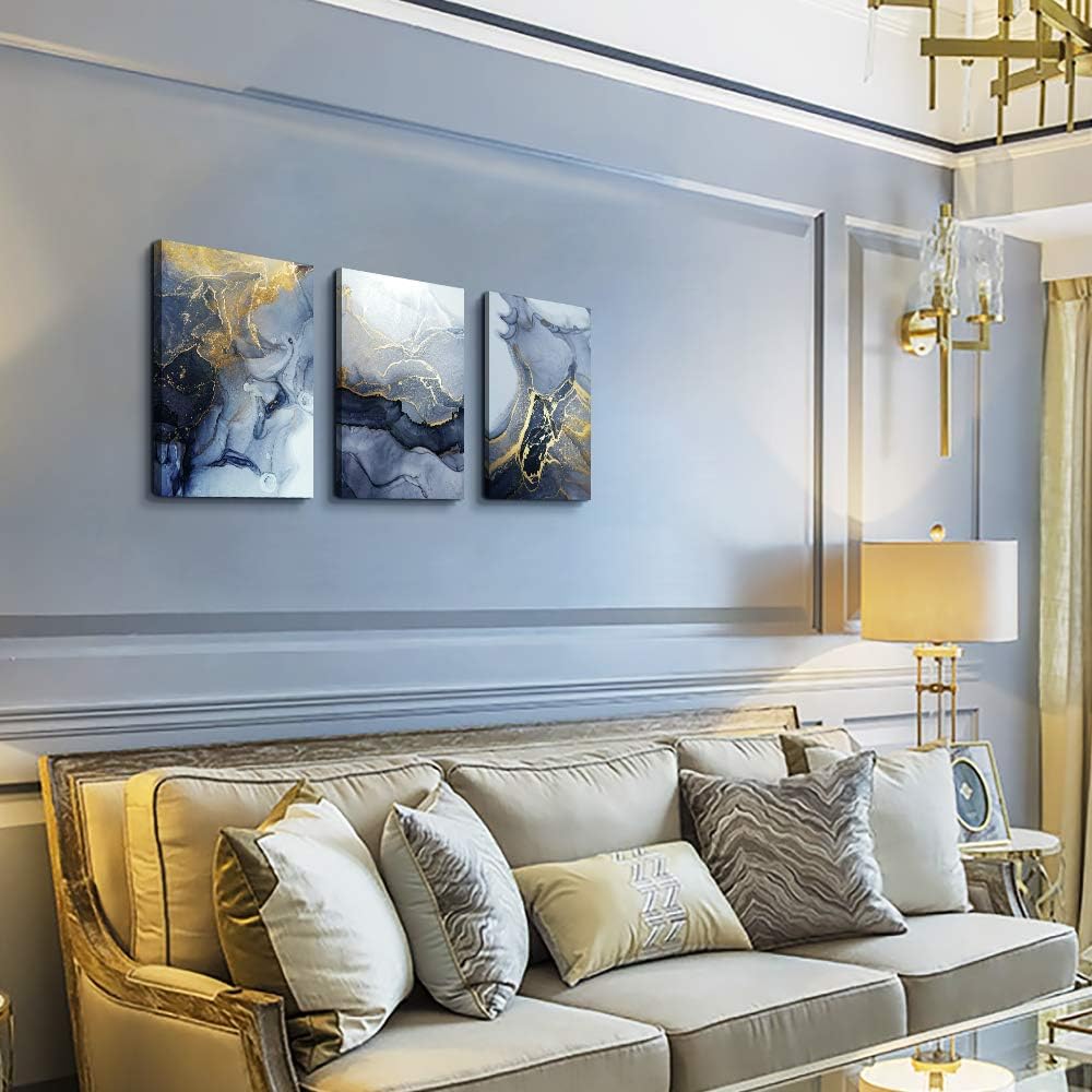 Abstract Wall Decor for Living Room Bedroom Wall Art Paintings Abstract Ink painting Wall Artworks Hang Pictures for Office Decoration, 12x16 inch/Piece, 3 Panels Bathroom Home Decorations Posters