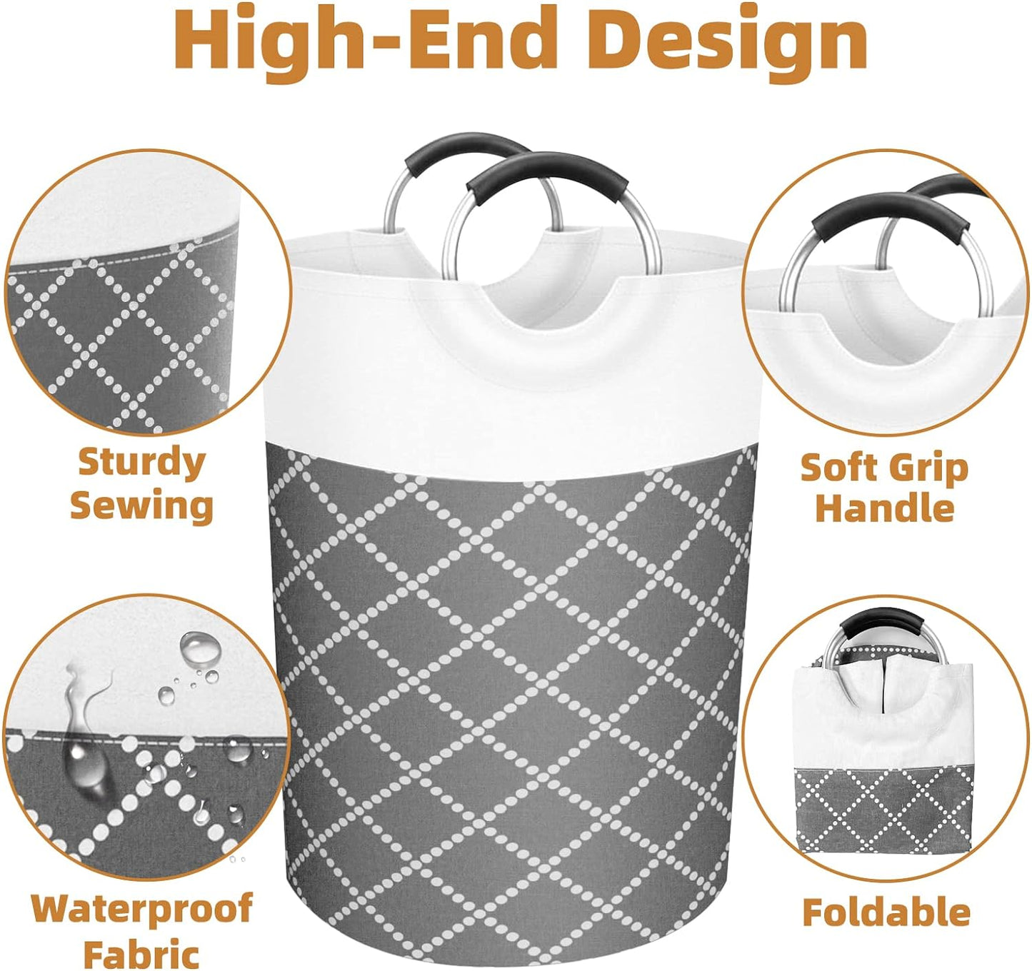 Laundry Basket, 2-Pack 82L Waterproof Laundry Hamper, Collapsible Laundry Bag with Comfortable Handle, Large Capacity Storage