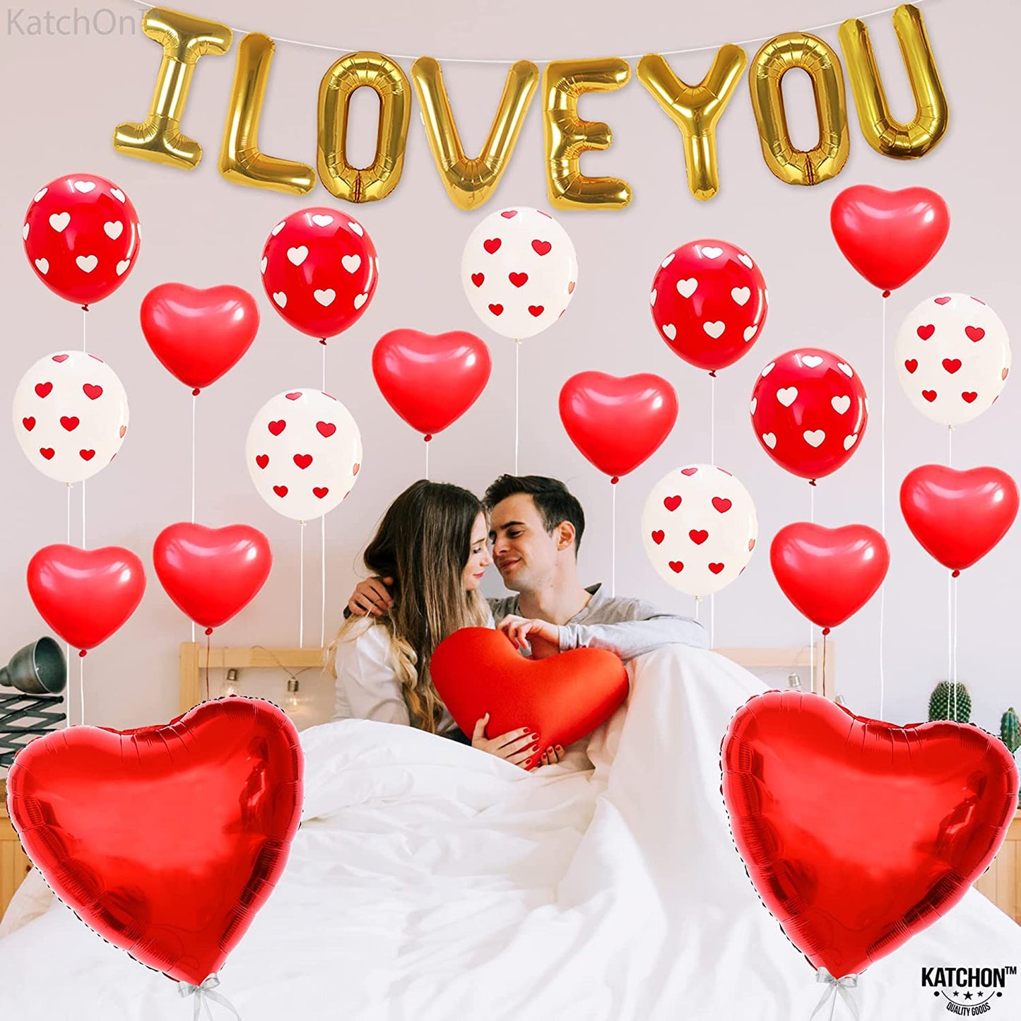 I Love You Balloons Decorations-Pack of 37 | Heart Balloons for Proposal Decor