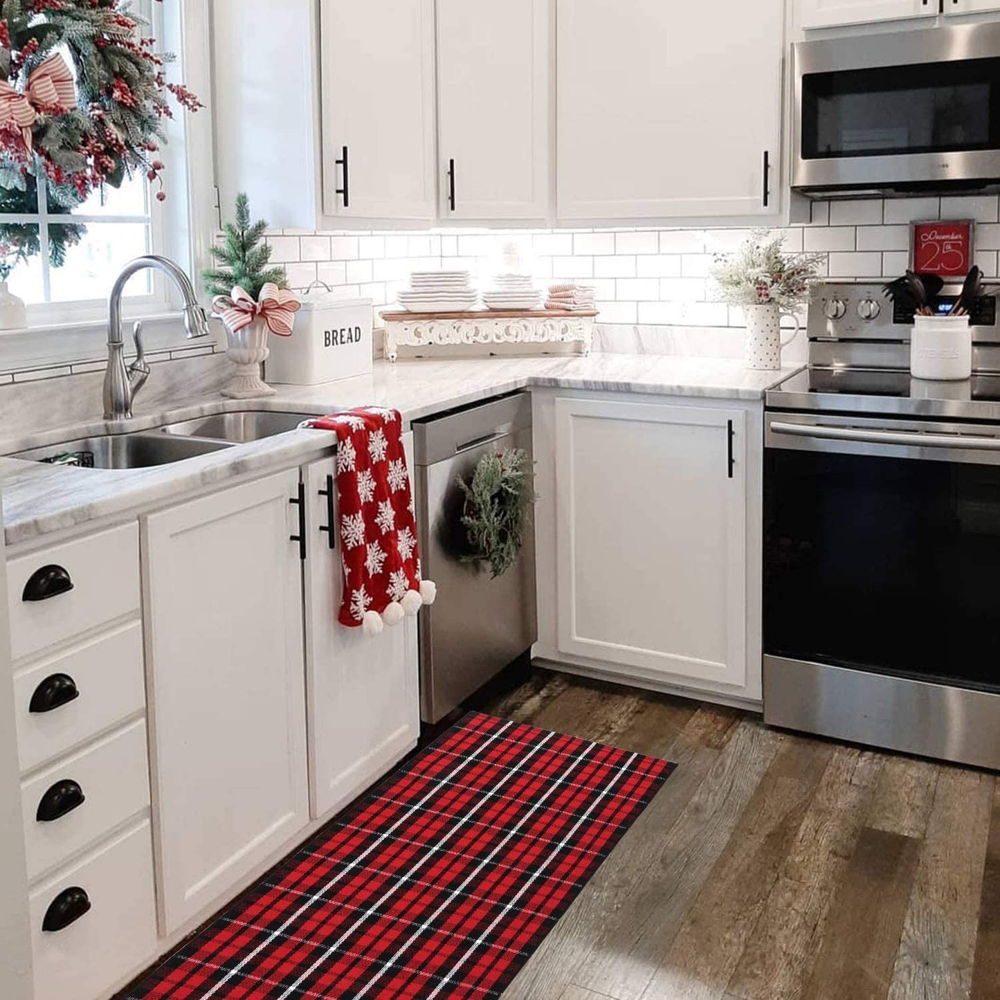 Buffalo Plaid Rugs 2x4 ft Checkered- Grey and White