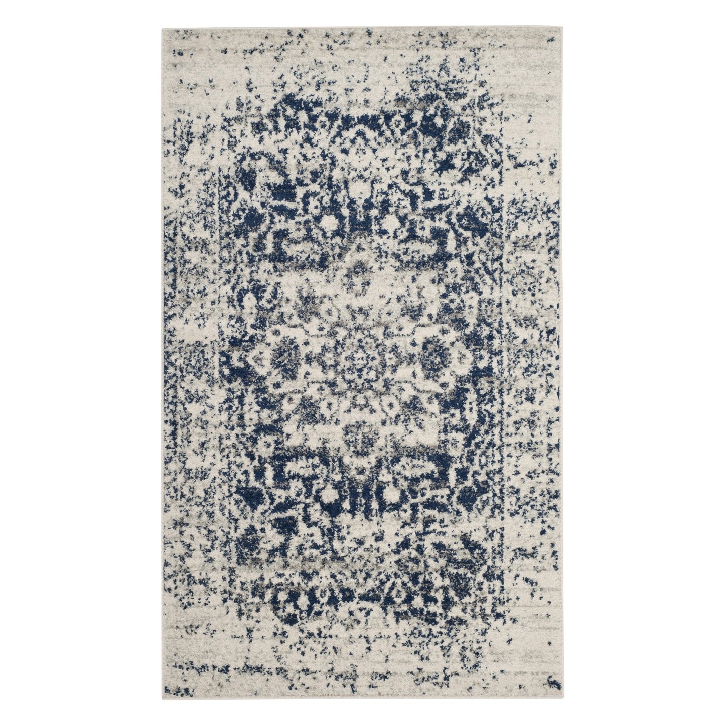 Madison Katina Traditional Area Rug, Cream/Navy, Rectangular 4' x 6'