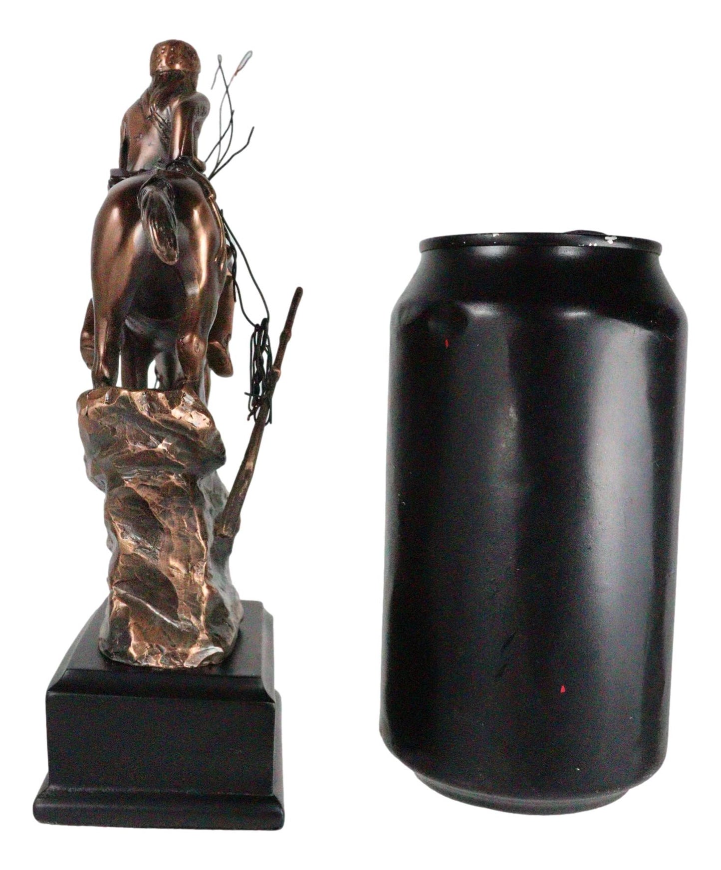 Native Indian Warrior Hunter w/ Rifle & Rope On Horse Figurine