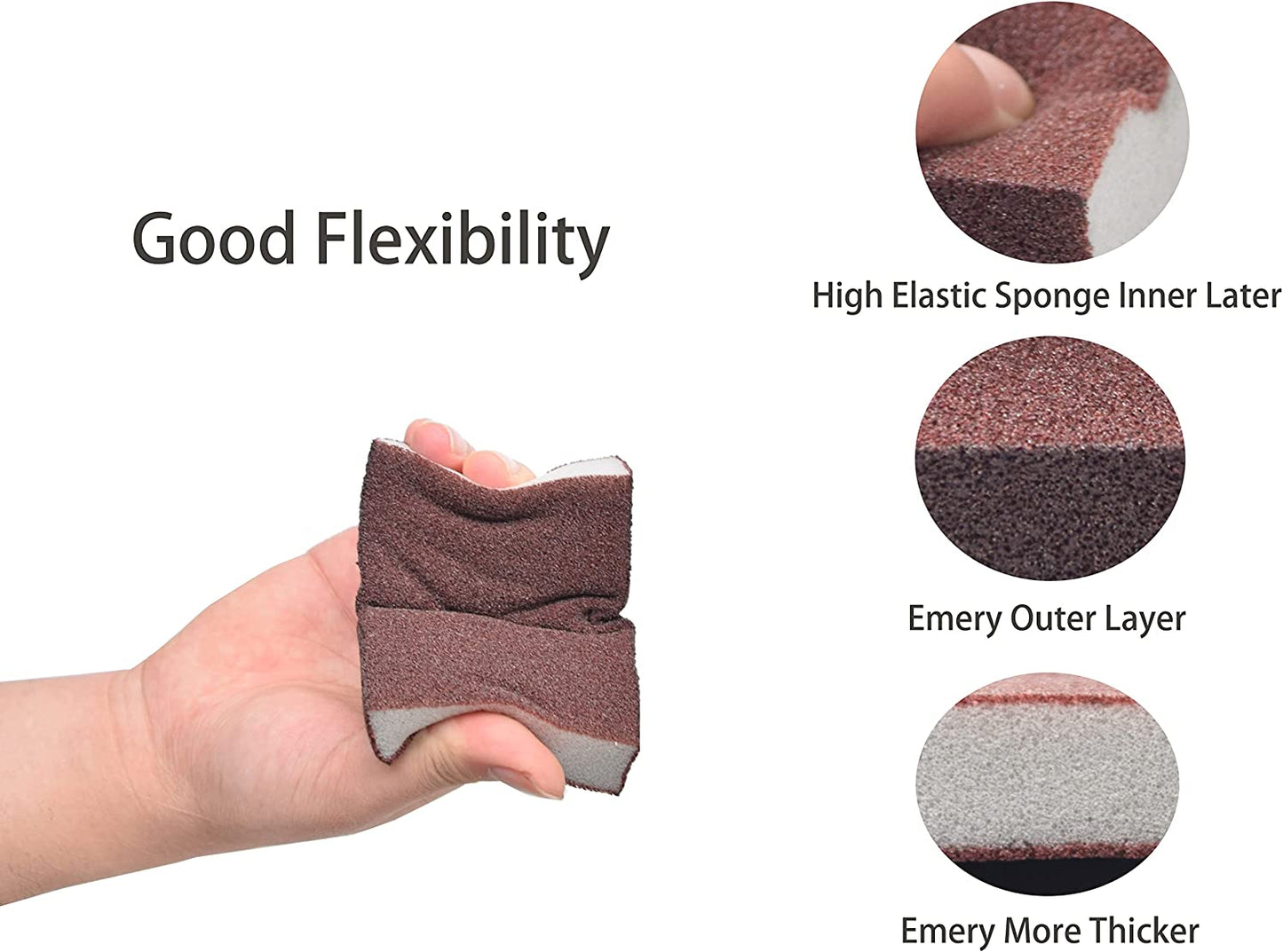 Nano Carborundum Sponge 6pcs, Kitchen Nano Emery Magic Clean Rub Pot, Metal