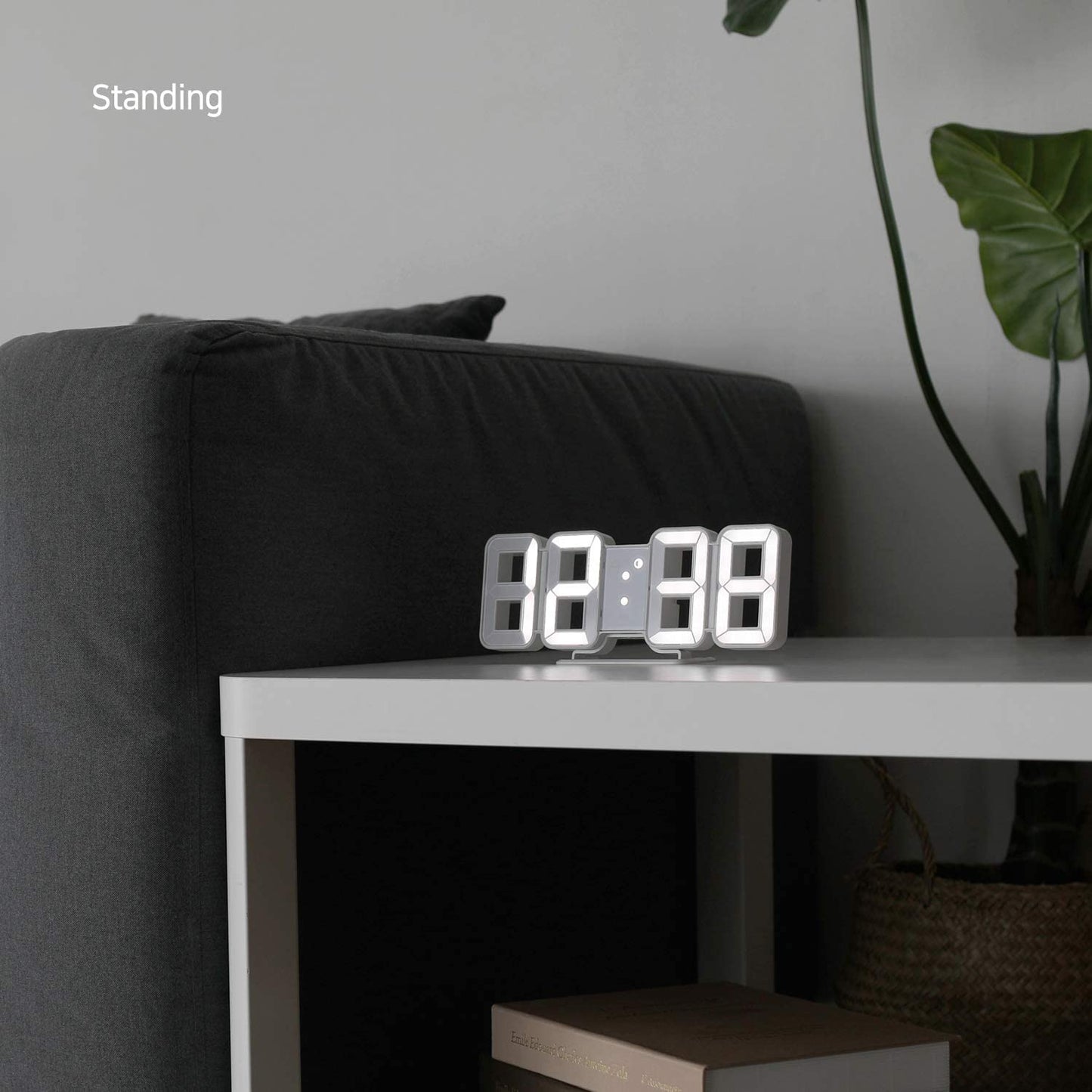 Pure Mini White 3D LED Clock, Multi-Function LED Clock (Calendar, Alarm, Temperature)