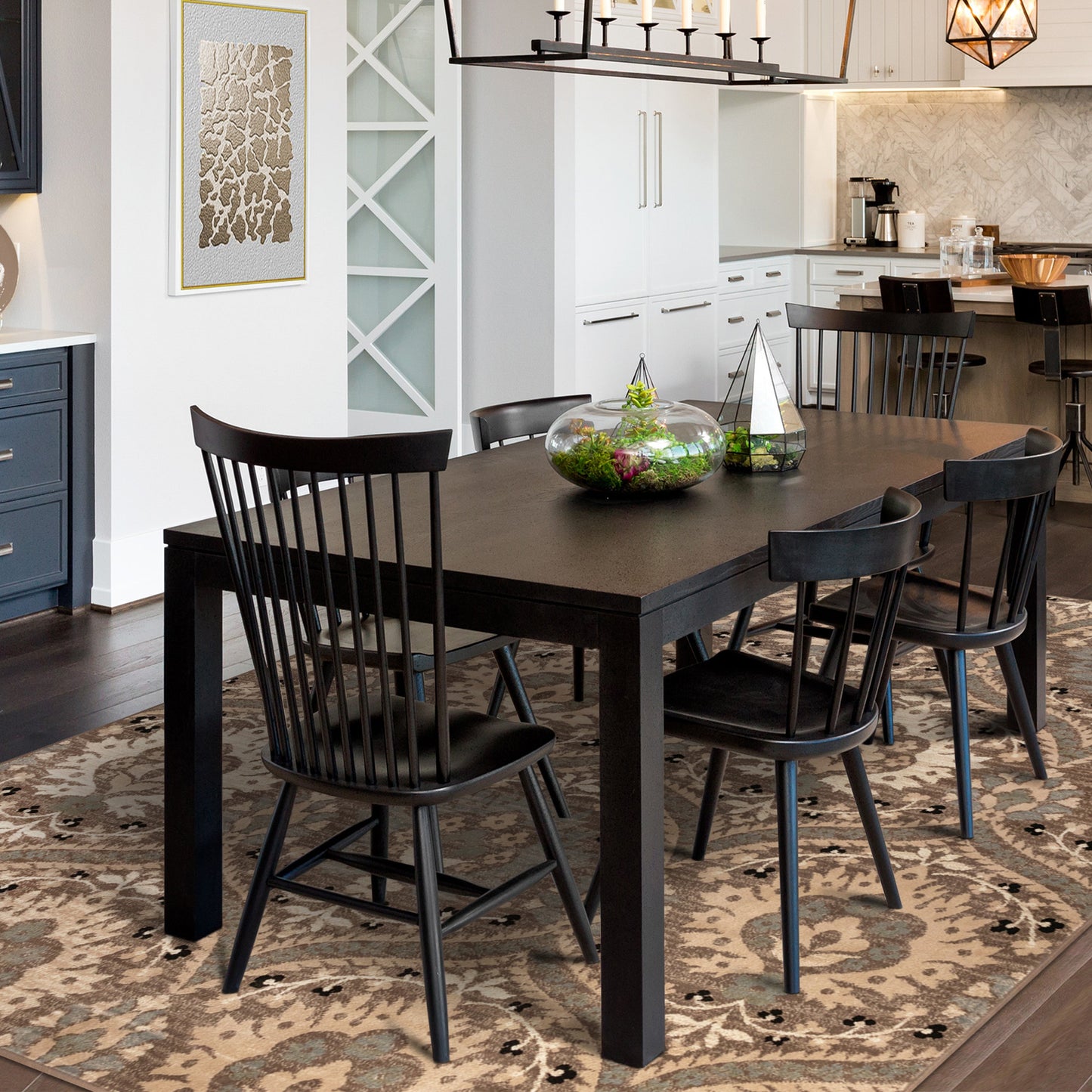 Augusta Floral Indoor Area Rug, Light Blue, 4' x 6'