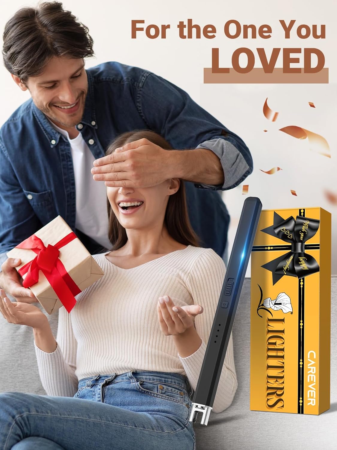 Candle Lighter Stocking Stuffers for Women Men - Electric Arc Plasma Flameless Rechargeable Lighters Christmas Birthday Gifts Present for Her Women Men Mom Adults Cool Gadgets for Kitchen Home Camping