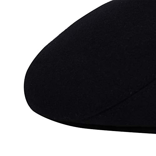 Thick Warm Woolen Beret for Men Solid Color Fold-Down Ear Protection Irish Duckbill Caps