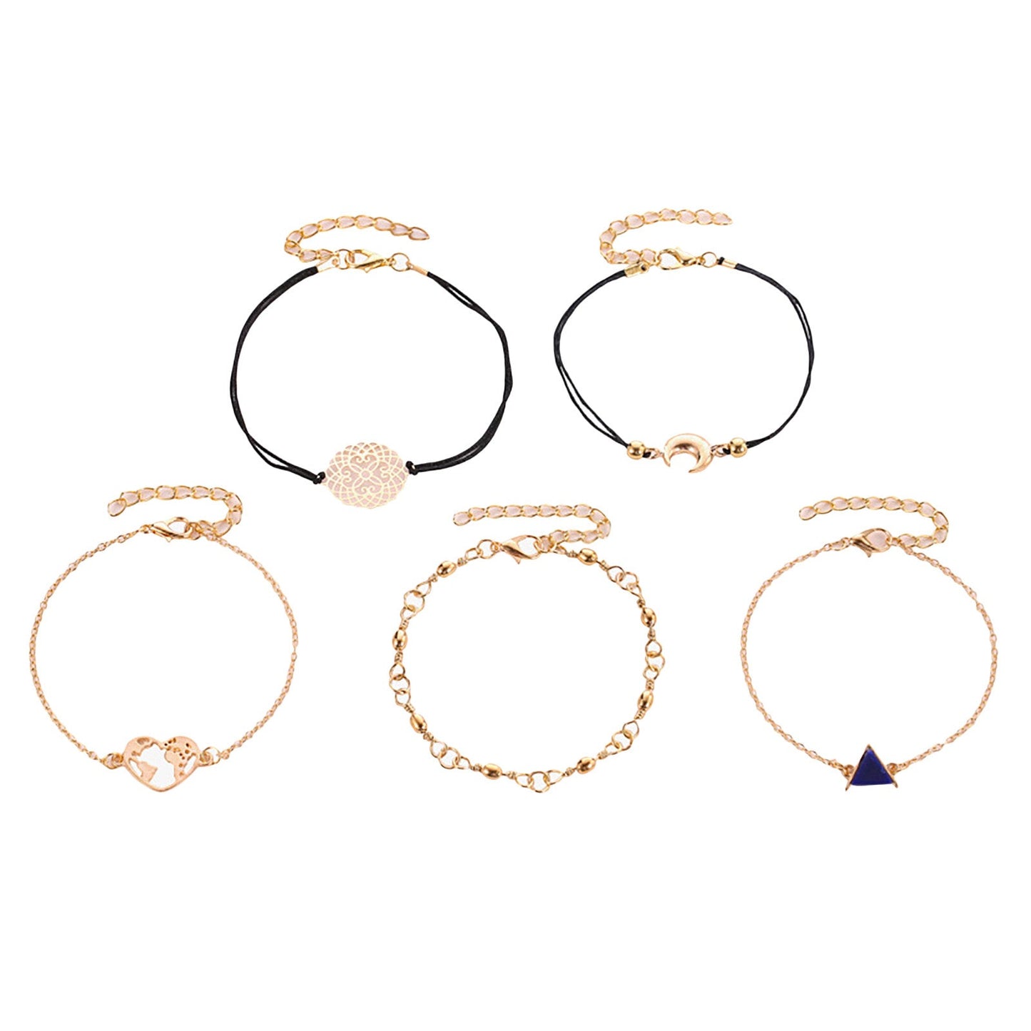 Boho Multilayer Bracelet Set Women Cuff Bangle Chain