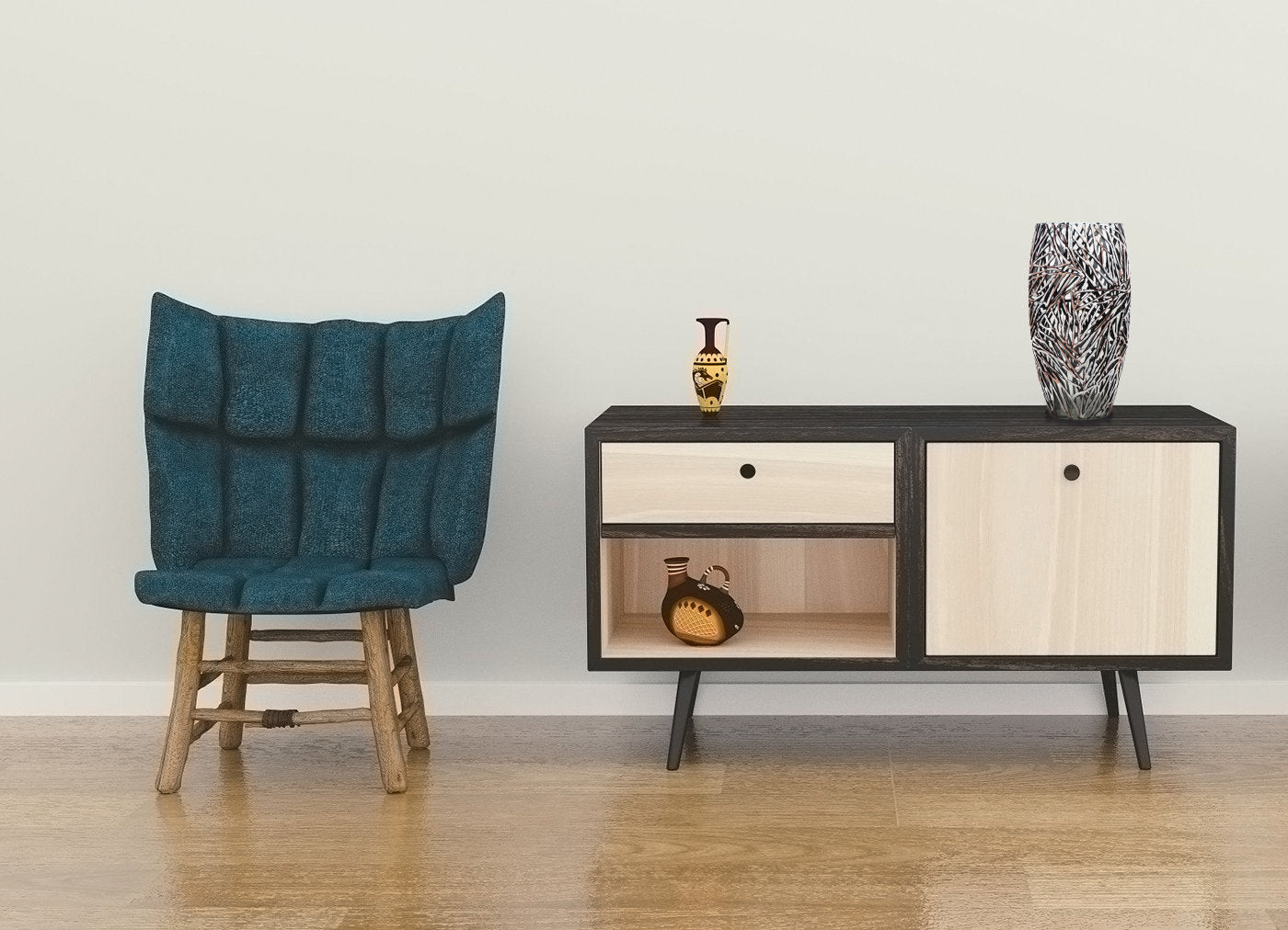 12 inch Handpainted Glass Flower Vase