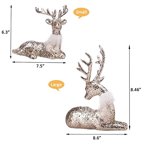 Lying Reindeer Figurines for Christmas Decoration