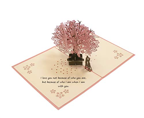 Handmade Cherry Blossom Card Pop Up 3D Flower Card Romantic Love Letter Card