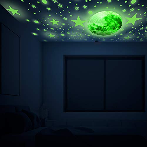 1108 Pcs Glow in The Dark Stars & Moon Wall Decal