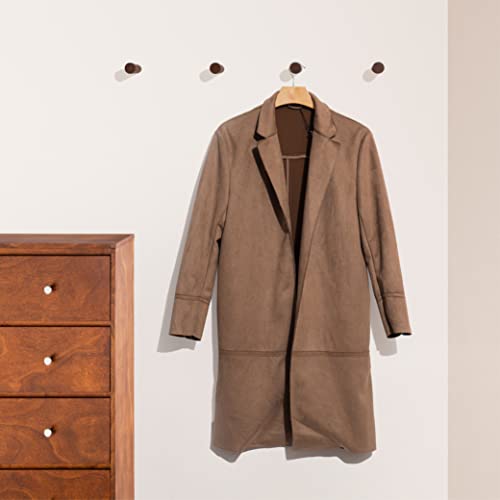 Natural Wooden Wall Hooks - Pack of 4