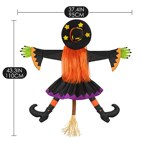 Crashing Which Into Tree Halloween Decorations Witch Decor Clearance Outdoor Hanging Funny Cute Witches