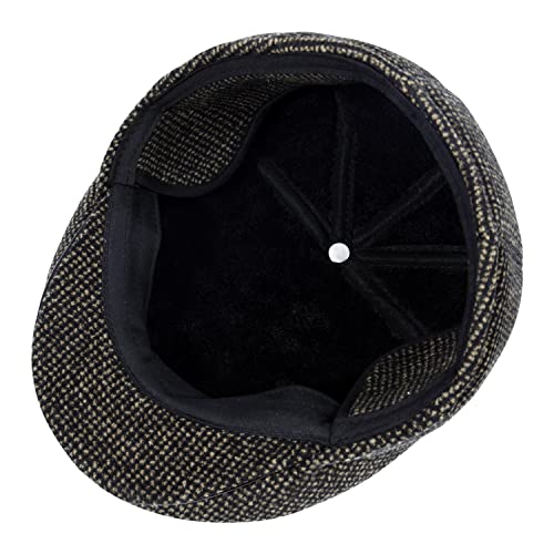 Thick Warm Woolen Beret for Men Solid Color Fold-Down Ear Protection Irish Duckbill Caps