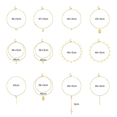 39 PCS Multiple DIY Layered Choker Necklace & Rings Set for Women