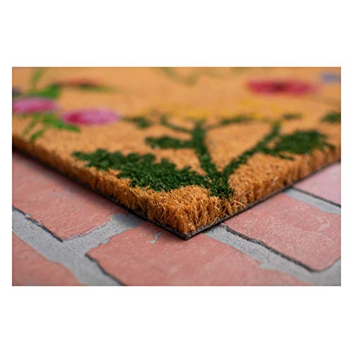 Floral Hello Doormat, 17" x 29", Multicolor