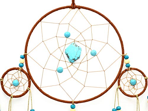 Large Traditional Dream Catchers w/Turquoise Hippie Witchy Room Decoration 23"