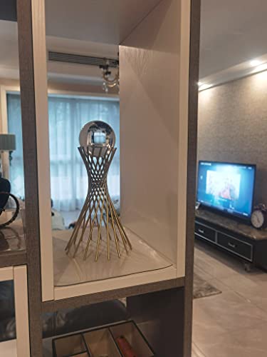 Modern Abstract Art Crystal Ball w/ Gold Iron Stand Decorative Ornaments for Home Decoration