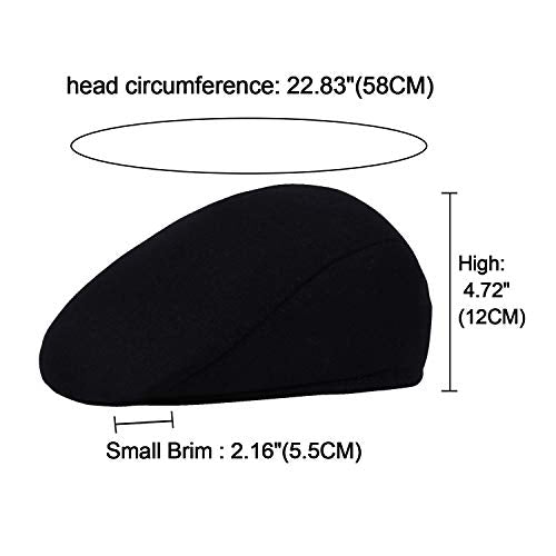 Thick Warm Woolen Beret for Men Solid Color Fold-Down Ear Protection Irish Duckbill Caps