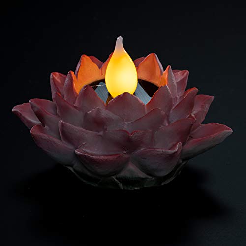 Fuchsia Lotus Flower Solar Powered LED Garden Light Decoration