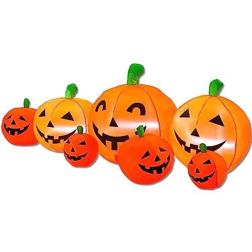 Halloween Inflatable Skull Face Spider Scary Creepy, Blow Up Spider with Built-in LED