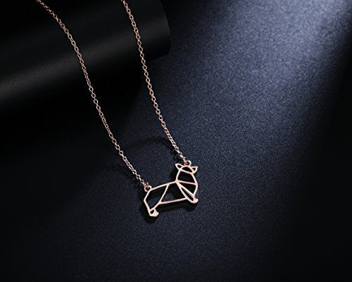 Corgi Origami Necklace, Best for Dog Lovers