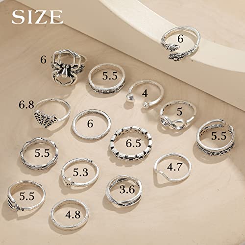 Vintage Silver Knuckle Rings Set for Women