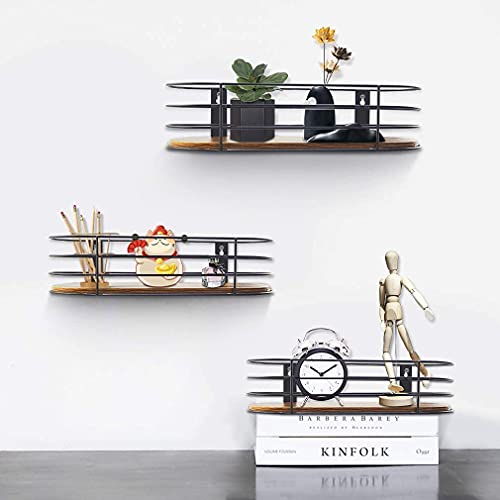 Floating Wall Shelves Set of 3 Rustic Wood Storage Shelf