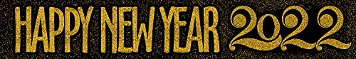 Happy New Year 2022 Yard Banner Sign 118" x 20"