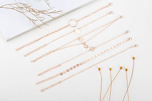 12pcs Rose Gold Bracelets for Women