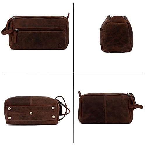 Leather Toiletry Bag - Hygiene Organizer Travel Kit