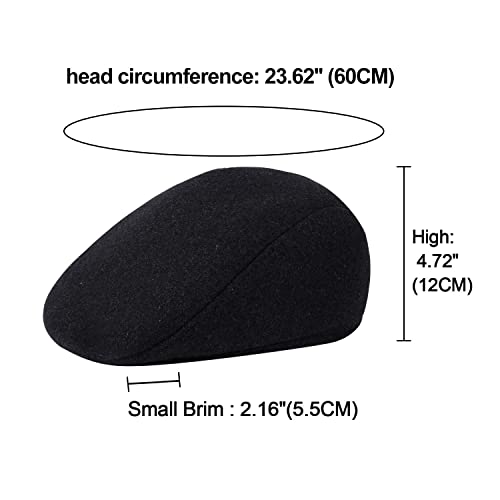 Thick Warm Woolen Beret for Men Solid Color Fold-Down Ear Protection Irish Duckbill Caps