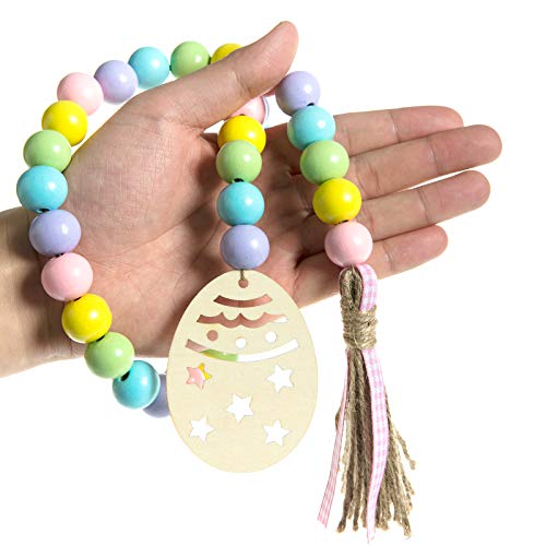 Easter Wood Bead Garland for Easter Decor