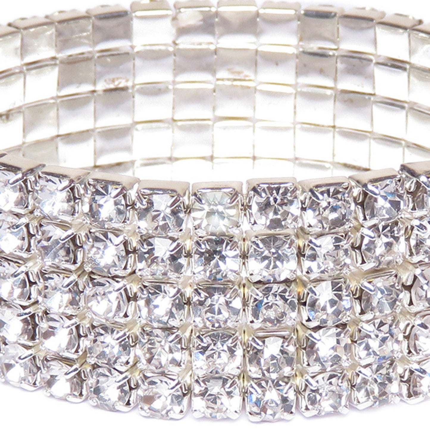 Silver Crystal Tennis Bracelets for Women Five Layers