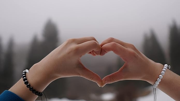 Matching Couple Bracelets For Men Women Him Or Her Boyfriend And Girlfriend Connecting Love Bracelets Gifts For Valentine's Day Anniversary Birthday Christmas Beaded Jewelry