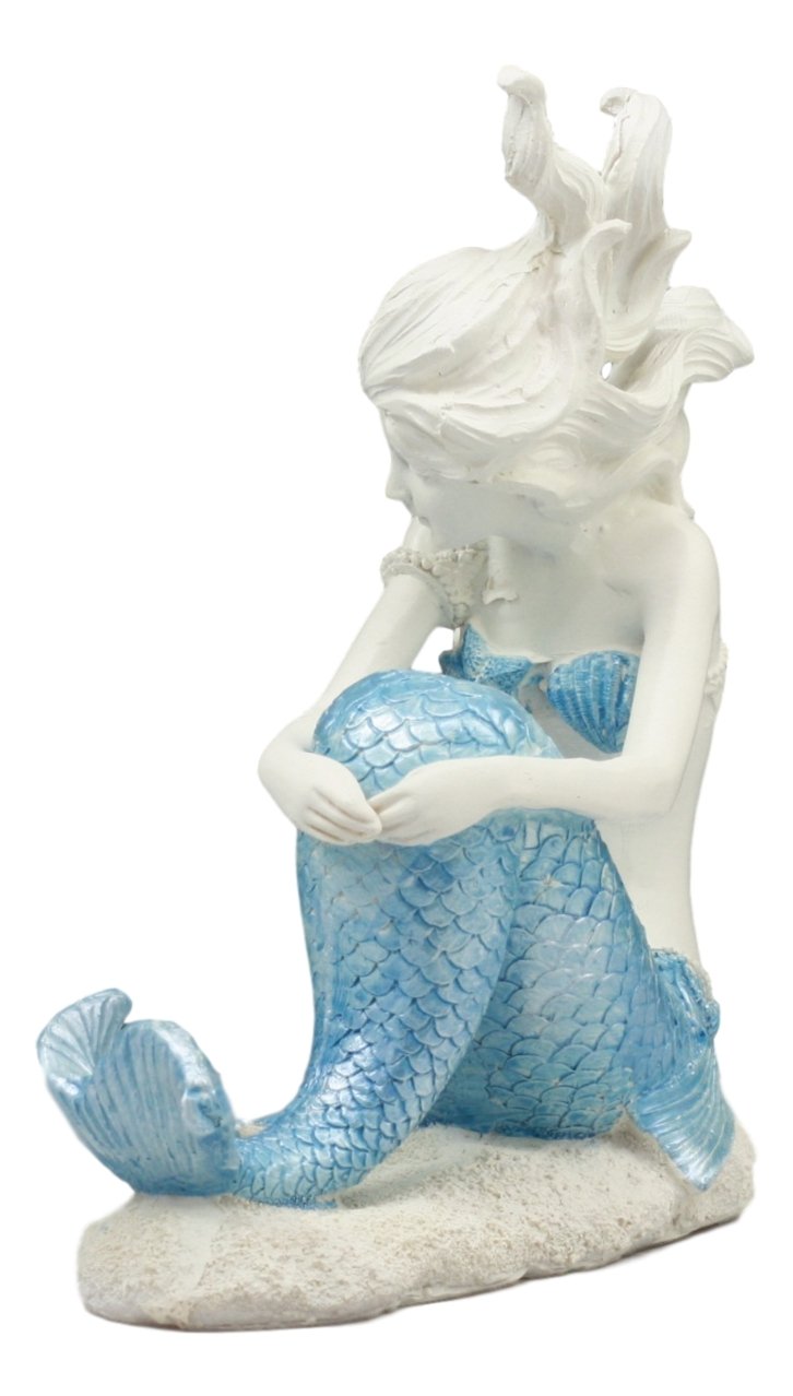 Beautiful Atlantis Goddess Princess Mermaid Sitting Figurine