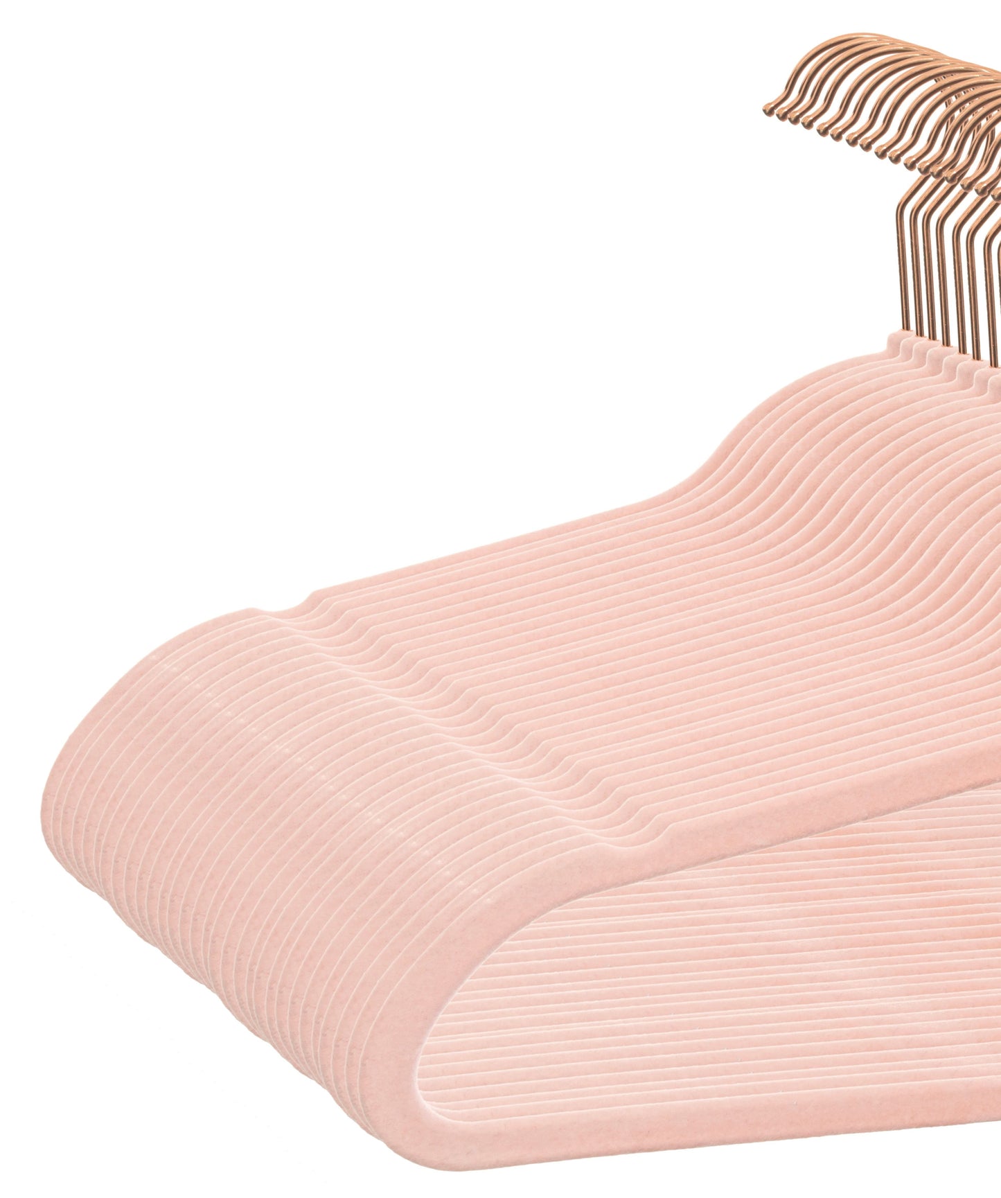 Non-Slip Velvet Clothing Hangers, 50 Pack, Pink
