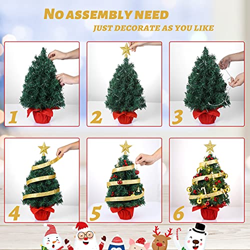 22ββ Mini Christmas Tree Set w/ 50 LED Lights & 39 Pcs Ornaments