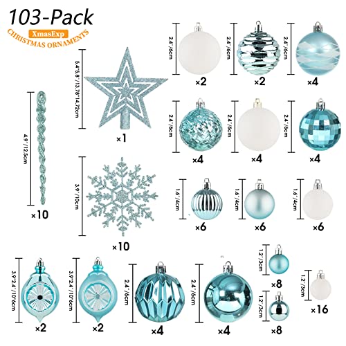 103-Pack Assorted  Christmas Ball Ornaments