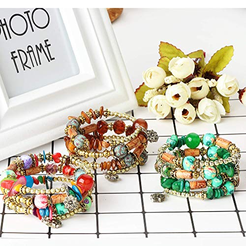 6 Sets Bohemian Stackable Bead Bracelets for Women Stretch Multilayer