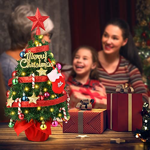 22ββ Mini Christmas Tree Set w/ 50 LED Lights & 39 Pcs Ornaments