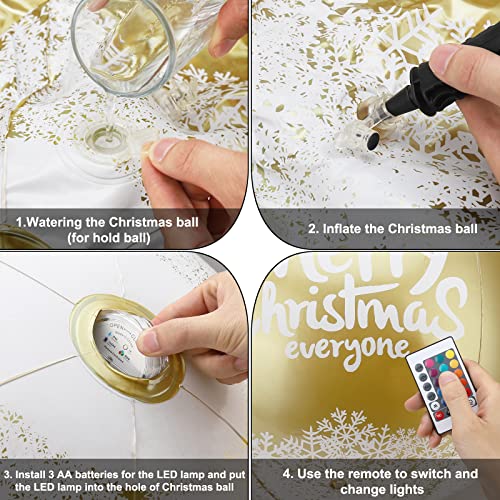 24in Giant Christmas Balls Outdoor Decoration w LEDS