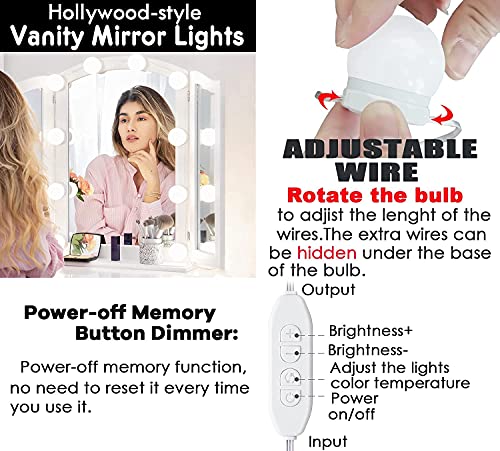 17ft Led Vanity Mirror Lights w/ 10 Dimmable Bulbs