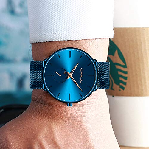 Ultra Thin Wrist Watches for Men Fashion Classic Waterproof Stainless Steel Band