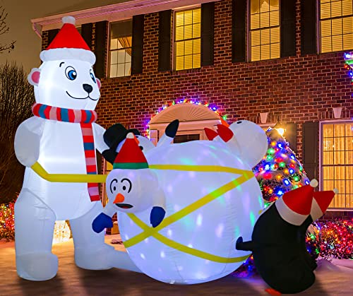 6FT Christmas Inflatables Outdoor Decorations w/ Built in LEDs