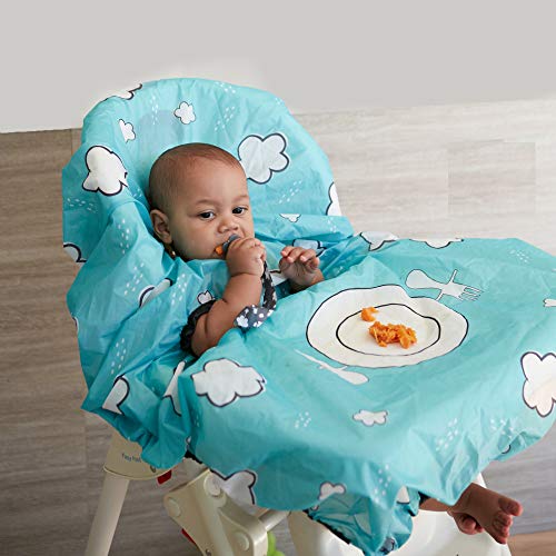Allover Waterproof Bib for Self-Feeding Babies & Toddlers 6-24 Mos. w/ Plate Outline