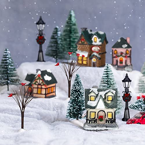 Christmas Lighted Winter Village Houses Set