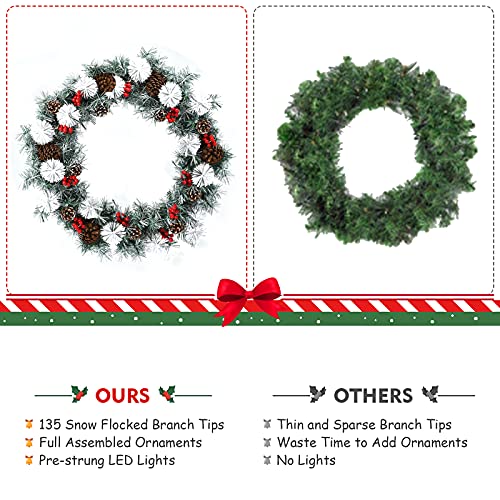 30β Pre-lit Christmas Wreath Decoration