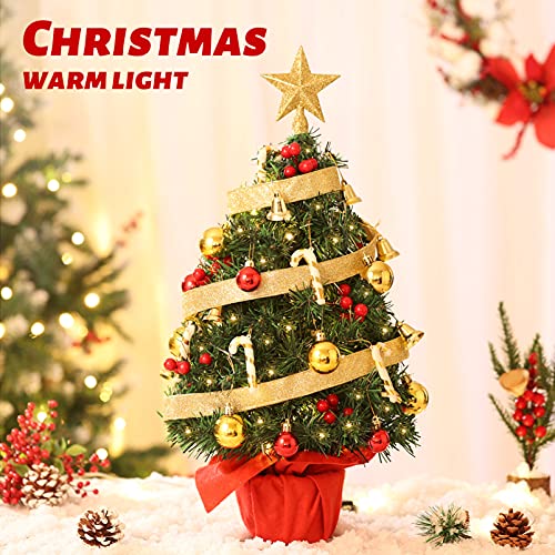 22ββ Mini Christmas Tree Set w/ 50 LED Lights & 39 Pcs Ornaments